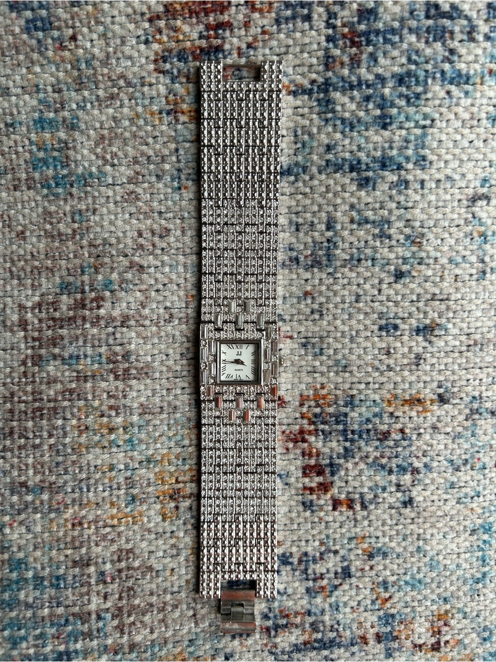 Suzanne Somers Women’s Silver Tone Rhinestone Bracelet Quartz Watch